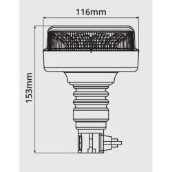 Girofar LED aerodinamic si foarte puternic 12 x 1W LED - Prindere cap de bara cu amortizor vibratii